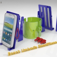 parasol double détenteur de smartphones gadget téléphone mobile tablette support pour smartphone 3d print model - Mito3D