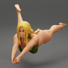 beach volleyball girl bikini returns ball jump 3d print model