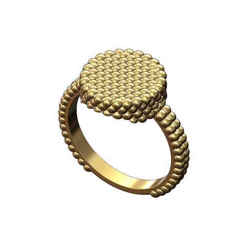 Perlen Kaviar Mode Ring Größe 6 7 8 3d drucken Modell Schmuck Blase Ringe Korn Ball Gold druckbar 3D print model - Mito3D
