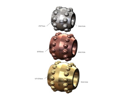 perlé conique perles bracelet charme 3d impression modèle perle Balle arrondi rond ovale pendentif bijoux imprimable or argent Collier sterling ancien 3d print model - Mito3D