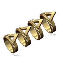 frisado moda banda tamanhos 6to9 3d impressão modelo joalheria chevron anel imprimível ouro prata esterlina empilhador conta bolha boho empilhável 3d print model - Mito3D