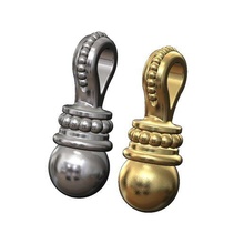 Perlen Gold Ball Anhänger Charme 3d drucken Modell Schmuck Halskette Armband Korn druckbar Jahrgang Antiquität Blase baumeln 3d print model - Mito3D