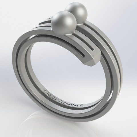 beaded ring t51 jewelry grommet gem design 3D print model - Mito3D