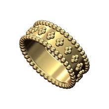 Perlen Seiten Ornament Mode Band Größen 5to10 3d drucken Modell Schmuck Ring druckbar Gold Luxus Blase Korn Aussage 3d print model - Mito3D