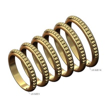 beaded stacker band sizes 5to10 3d print model jewelry bead bubble ring printable gold silver classic boho stackable fashion 3d print model - Mito3D