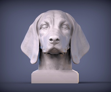 beagle 3d impresión modelo perro naturaleza mamífero animal mascota escultura estatuilla recuerdo presente esculpir Arte esculturas estatua imprimible raza busto 3d print model - Mito3D