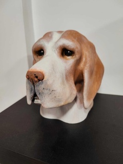 beagle bust dog animal mascot pet puppy art 3d print model - Mito3D