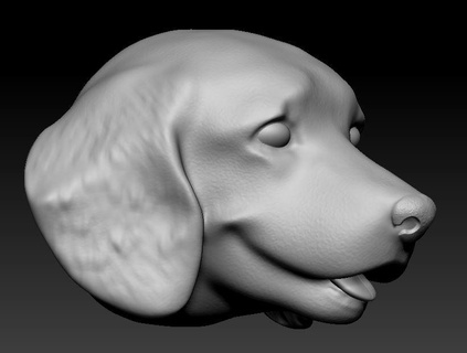 beagle dog head animals dog dog pets pets animals  3d print model - Mito3D
