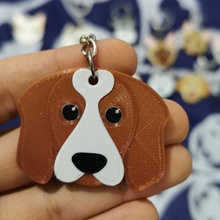 beagle-Modell Schlüsselanhänger Namensschild Kunst Tier pet beagle Haustiere Hund Hunde Niedlich keychain name tag 3d print model - Mito3D