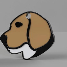 beagle plate various animal necklace pet dog name 3d print model - Mito3D