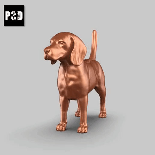 beagle poz 02 Sanat köpek hayvan oyuncak Evcil Hayvan figürinler 3D print model - Mito3D