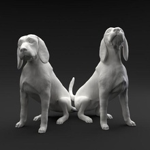 beagle sentado posiciones Arte perro animal canino mascota miniatura figura escultura estatua miniaturas figuritas hembra sabueso sentar 3d print model - Mito3D