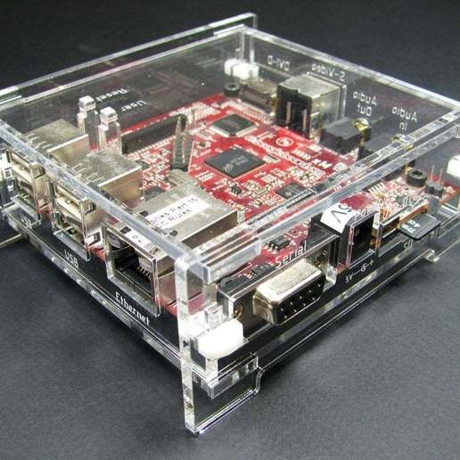 beagleboard-xm kasa gadget bilgisayar monte edin lasercut lazer durumda akrilik 3D print model - Mito3D