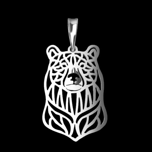 bear jewelry pendant jewel stl jewellery 3D print model - Mito3D
