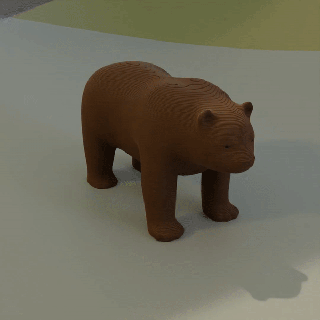 orso arte animale animali giocattolo miniatura scolpire 3d print model - Mito3D
