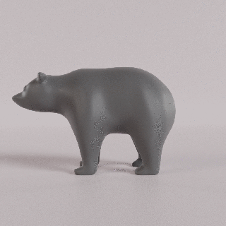 ours figure animal art statue 3d print model - Mito3D