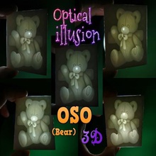 orso 3d di illusioni ottiche illusione ottica art oso litofania lithophane efecto ilusion opica 3d print model - Mito3D
