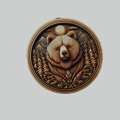 bear animal medallion art locket pendant camel cat chicken cow crocodile deer 3d print model - Mito3D