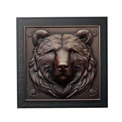 urso animal alívio arte animais yeggi mito3d fracasso google pingentes medalhão relief wall art parede 3d print model - Mito3D