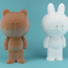 bear bunny kawai verschiedene kawaii tragen Niedlich oso conejo 3d print model - Mito3D