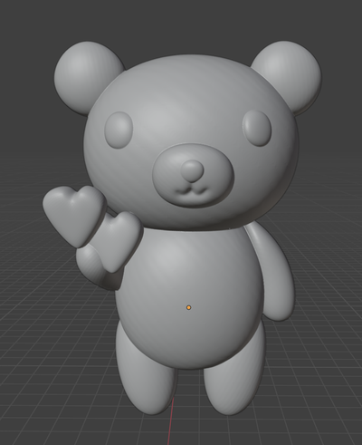 bear cute hearts art 3d print model - Mito3D