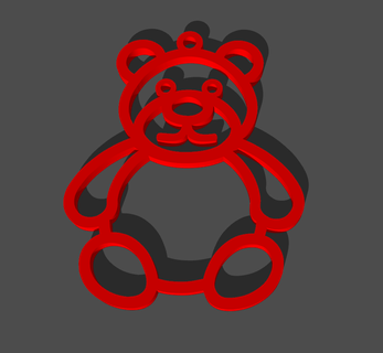 bear earring 3d print model - Mito3D