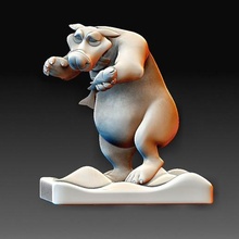 Urso peixe arte animais gadget high poly printable model brinquedos 3d print model - Mito3D