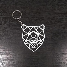 oso geométricas anillo de claves gadget la naturaleza llevar geométrico los animales aditamentos figuras adornos salvajes 3d print model - Mito3D