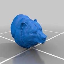 bear head art educational scultured 3d print model - Mito3D