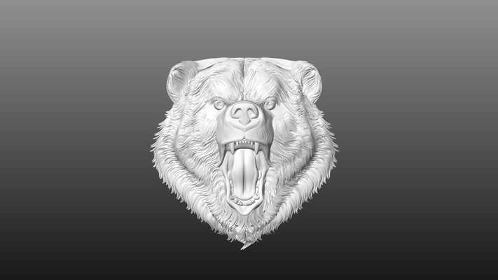 orso testa head animale mare giungla arredamento scultura cnc artcam decorativo 3d print model - Mito3D