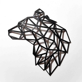bear head 3d decoration animal bears wall wire frame 3d print model - Mito3D