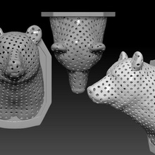 Urso cabeça decoração luminária cobrir bainha orifício 3d print model - Mito3D