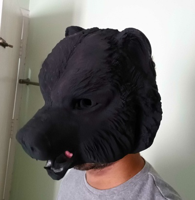 ours tête masque costume masques halloween drame animal grizzly 3d print model - Mito3D