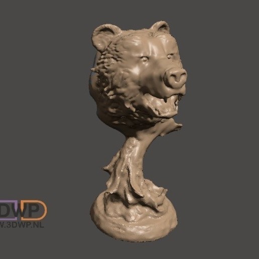 bear head stand art animal bear bear head stand trophy sculptures 3D print model - Mito3D