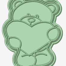 bear heart cookie cutter tool 3d print model - Mito3D