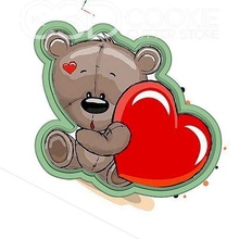 bear heart cookie cutter joke kitchen tools gift heard valentine gingerbread teddy 3d print model - Mito3D