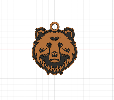 bear key ring rings animal chains animals children art pending brooches keychain 3d print model - Mito3D
