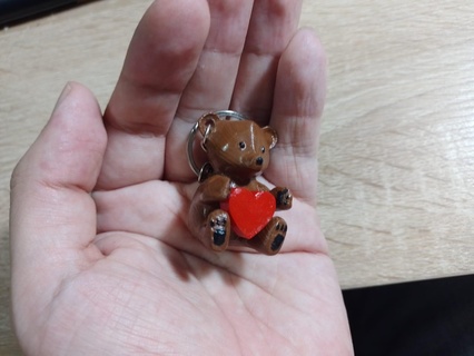 bear keychain heart romance love gift small 3d print model - Mito3D