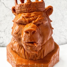 rei urso vários animais esculpir escultura a cabeça do busto interior o coroa 3d print model - Mito3D