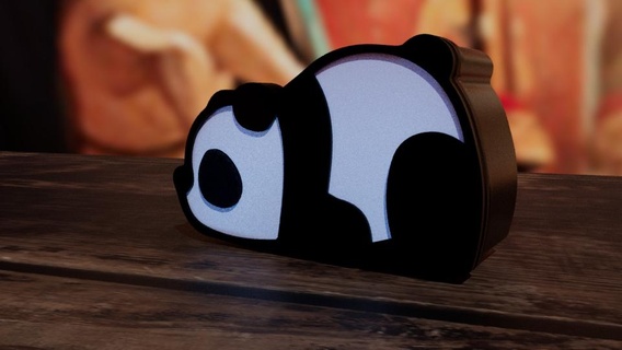 bear lamp lamp lamp light bear bear night night panda  3d print model - Mito3D