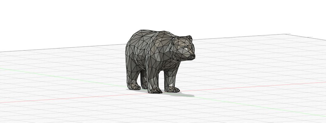 urso low poly arte kunst natureza natur 3d print model - Mito3D