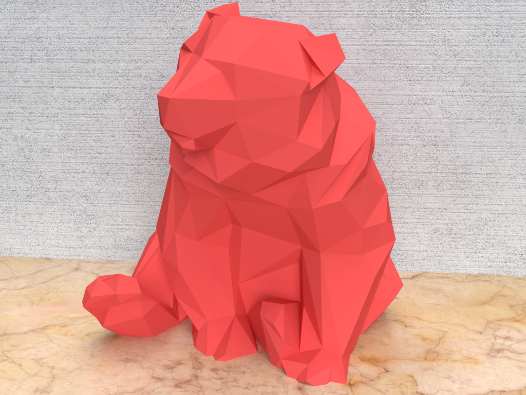 orso Basso poli sedersi orsi scultura 3D print model - Mito3D