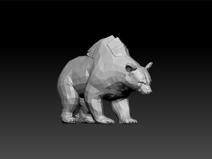 bear lowpoly model game ue5 unity3d Art on desk test amazing animal low poly for 3d print model - Mito3D