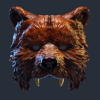 bear mask druid halloween lycanthrope costume cosplay 3d print model - Mito3D