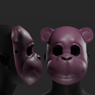 oso máscara juguete arte coleccionable animal 3d print model - Mito3D