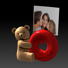 bear mother's day photo frame mother happy gift detail collection toy art donate holder portrait 3d print model - Mito3D