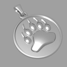 bear paw pendant jewelry animal wild nature silver gold necklace 3d print model - Mito3D