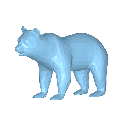 urso poli animal triângulos 3d print model - Mito3D
