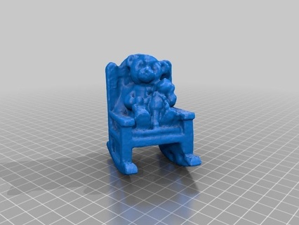 bear rocking chair makerbotdigitizer scan art 3d print model - Mito3D
