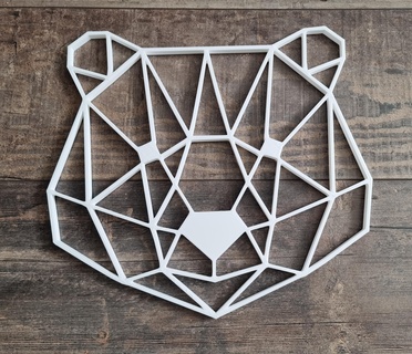 orso silhouette animale parete arte orsi origami deco 3d print model - Mito3D